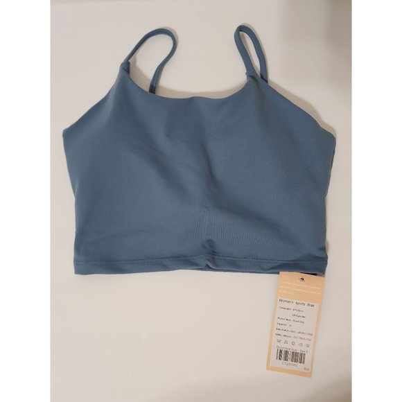 I Want to Feel Relaxed Women's Size Small Slate Blue Sports Bra - Picture 1 of 6